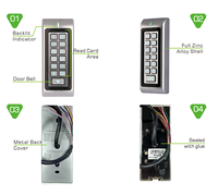 Kit de Sistema de Control de Acceso para Puertas, ABS, IP67, Impermeable, 5000 Usuarios, Teclado con Contraseña, Lector RFID Wiegand, Independiente, Red