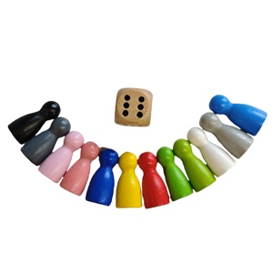 12*25MM coloridos peones de madera dados Cubo de mesa educativo Ludo accesorios componentes para juego de mesa de Cartas Familiares - Product Image 5