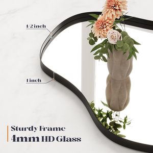 Espejo de Pared Decorativo Asimétrico Moderno Brauthon de 20\" X 36\", Metal Negro Ondulado con Forma Irregular - Product Image 3