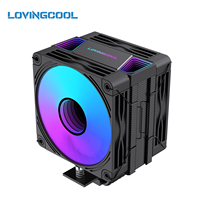 Refroidisseur d'air Lovingcool, 6 tuyaux, 12 cm, éclairage ARGB, double ventilateurs PWM, contrôle de la température, ventilateur de processeur pour ordinateur de bureau, grand volume d'air, 68 CFM