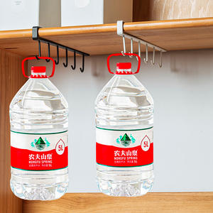 Estante de almacenamiento para cocina sin necesidad de taladrar, soporte para tazas debajo del gabinete, gancho de hierro para colgar tazas al revés, organizador para gabinete de cocina - Product Image 3