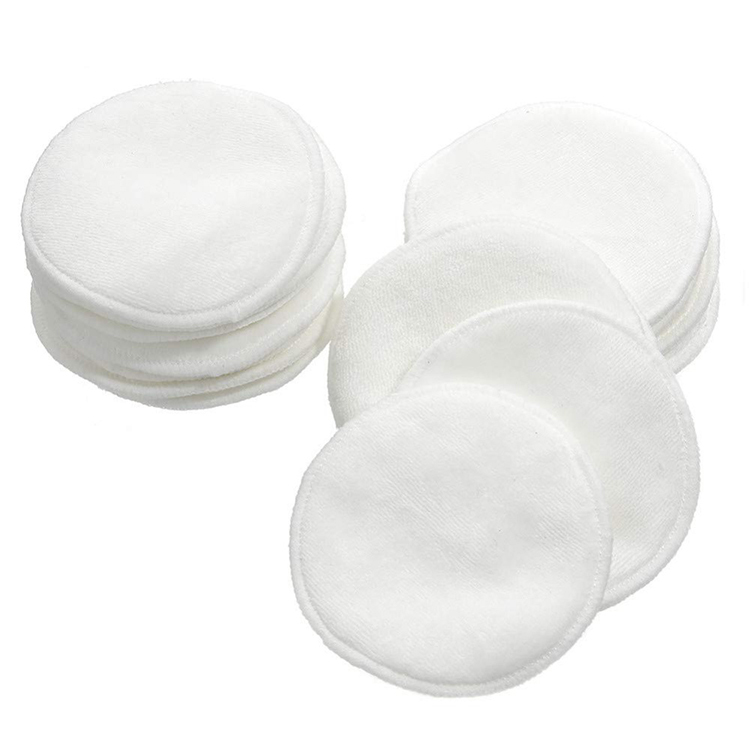 Cotton mesh bag customized box 12 pieces per pack reusable eye face 3 layers bamboo cotton makeup remover pads