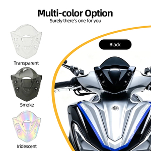 Déflecteur de vent avant de moto, pare-brise en plastique pour Yamaha TMAX560, noir, transparent, fumé, irisé - Product Image 1