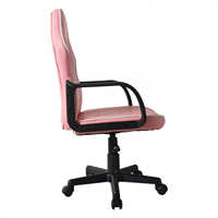Kids Racing Style Gaming Chair Pink PU Leather Ergonomic Adjustable Height Computer Chair for Girls Teens