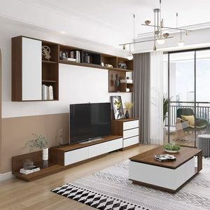 Ensemble de table basse et <span class=keywords><strong>meuble</strong></span> <span class=keywords><strong>TV</strong></span> de luxe moderne avec design en panneaux MDF pour salon, meubles de maison - Product Image 1