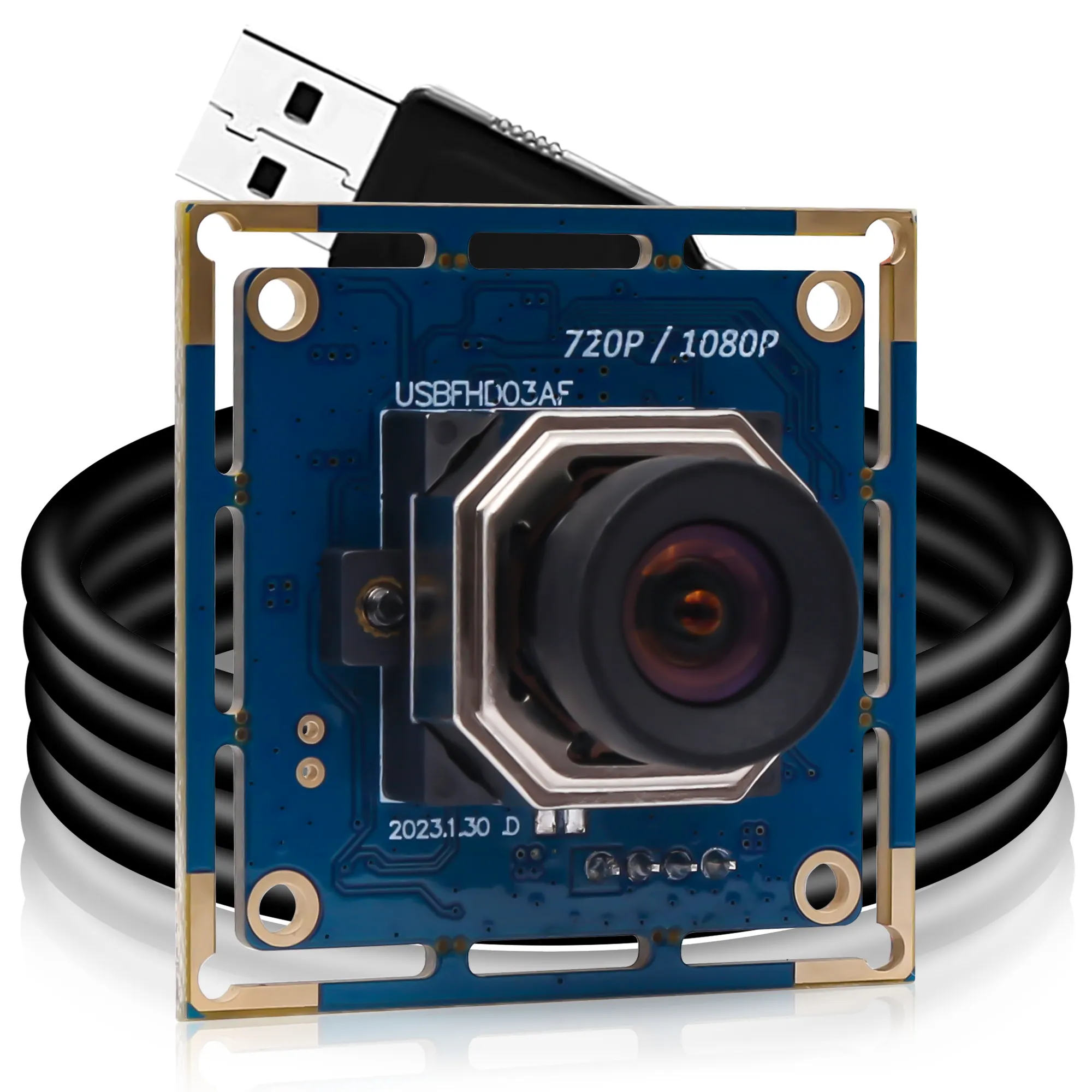Caméra USB autofocus 1080P caméra Web Full HD pilote gratuit 30fps 60fps 120fps module de caméra USB sans objectif de distorsion