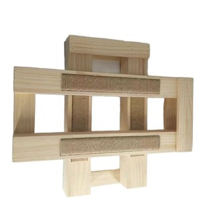 Plateforme à gratter pour chat en bois massif avec tapis en corde de chanvre, mobilier durable pour animaux de compagnie - Product Image 4