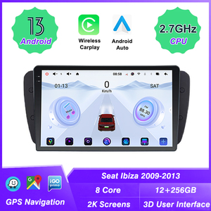 Radio de Coche Android de 9 Pulgadas con Pantalla Táctil 2K Multimedia para Seat <span class=keywords><strong>Ibiza</strong></span> 2009-2013, Unidad Principal con Reproductor de DVD, 12+256 GB - Product Image 3