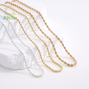Collar de Cadena de Hierro Chapado en Oro de 14K de Primera Calidad, Cierre de Langosta en Tono Plateado, Joyería de Moda para Hombres y Mujeres, Uso Diario - Product Image 5