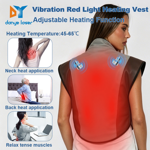Gilet <span class=keywords><strong>de</strong></span> <span class=keywords><strong>massage</strong></span> chauffant par vibration avec lumière LED rouge pour soulager les douleurs dorsales et cervicales - Product Image 1
