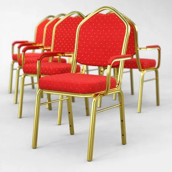 Hot sale Hotel Furniture gold Banquet chairs Stackable Church Chair for event used
