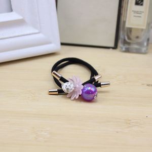 Korean Creative Round Bead Hair Ties For Girls With Rhinestone Flower Decor Casual Hair Accessories Ponytail Ties Small <b>Gifts</b> - Product Image 4