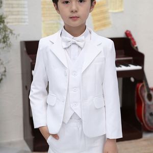 Ensemble de vêtements de cérémonie <span class=keywords><strong>blanc</strong></span> pour garçons : Blazer, gilet et <span class=keywords><strong>costume</strong></span> pour baptême, mariage, spectacle, bal de promo, photographie, adolescents et enfants - Product Image 3