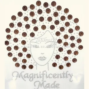 พลอยเทียมรูปสาวแอฟโฟรประดับพลอยเทียมสำหรับเสื้อยืดพลอยเทียมสไตล์พรีเมี่ยมสำหรับตกแต่งเสื้อผ้าออกแบบได้ตามต้องการ - Product Image 1