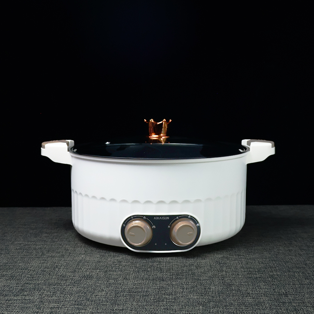 White 5L dual-flavor hot pot