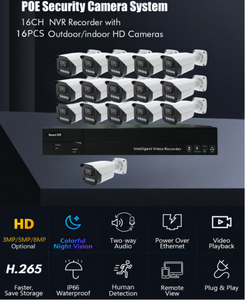 Xonz DIY 4CH 8CH 16CH tùy chọn CCTV Hệ thống an ninh con người & xe phát hiện 3MP 4MP 5MP 6MP 8MP 12MP P2P PoE HD IP Máy Ảnh Bộ dụng cụ - Product Image 2