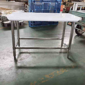 Hospitalité onlocation table de travail en acier inoxydable utilisée table de travail banc en acier inoxydable monocouche sans sous étagère - Product Image 4