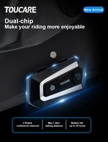 Casque Bluetooth T12 simple avec écouteurs, radio FM, indication vocale SIRI, utilisation facile, 30 heures d'autonomie, IP67 pour la conduite