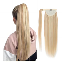 Extensions de cheveux queue de cheval à clipser double épaisseur, prix de gros, en cheveux humains Remy, couleur piano