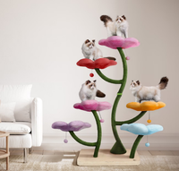 Modern bunga bunga kucing pohon menara mewah kucing Kondominium memanjat mebel pohon kucing untuk hadiah Kitty