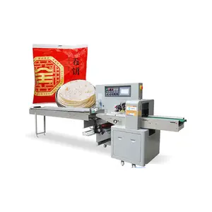 New Automatic Bread Packaging Machine for Arabic Pita Tortilla Wrapping Film Type for Food Packing Pillow Plastic Bag
