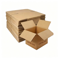 Boîte en carton ondulé C-Flute Kraft anti-écrasement, portable, avec logo personnalisé en gros, conception gratuite, vente directe d'usine, pour expédition en vrac