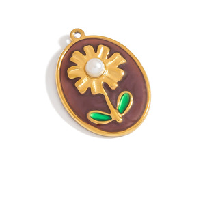 Accesorios de joyería DIY de acero inoxidable estilo europeo americano, colgante de corazón de formas mixtas para la fabricación de collares, chapado en oro de 18 quilates. - Product Image 3