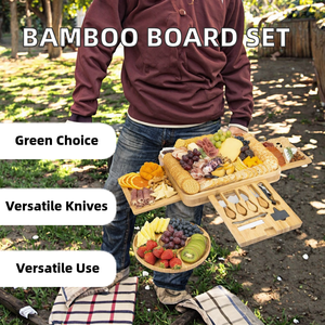 <span class=keywords><strong>Plateau</strong></span> à fromages en bambou <span class=keywords><strong>de</strong></span> petite taille avec ensemble <span class=keywords><strong>de</strong></span> couteaux en acier inoxydable, écologique, compatible micro-ondes, <span class=keywords><strong>plateau</strong></span> <span class=keywords><strong>de</strong></span> charcuterie unique pour Noël - Product Image 3