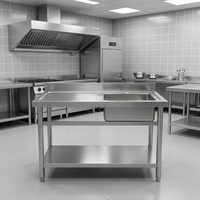 OEM Klantspecifieke Handgemaakte RVS Spoelbak 201 304 Commerciële Keuken Wasbak Corrosiebestendig