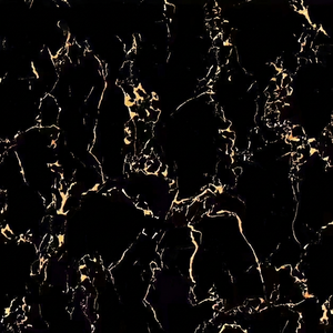 Carreaux de sol en céramique vitrifiée antidérapants, effet brique polie, 600x600mm, motif fleur noir et or, style moderne et luxueux pour murs intérieurs de villa - Product Image 1