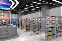 Présentoir de Comptoir Cosmétique Mobile pour Magasins Éphémères, Design Intérieur de Boutique de Soins de la Peau avec Éclairage LED, Écologique