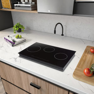 Cuisinière à induction portable à trois brûleurs, design horizontal avec écran intégré pour usage domestique, 3 brûleurs, cuisinière à induction domestique - Product Image 4