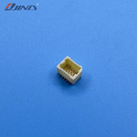 Conector Terminal de Montaje Superficial (SMT) de Doble Fila 1.0T-1-LT-2*5A, Paso de 1.0mm, 10 Pines, de Bronce Fosforoso con Baño de Oro, Modelo con Perno de Posicionamiento