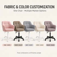 Chaise réglable minimaliste rembourrée avec rotation à 360° °   Base pivotante, siège rembourré épais et dossier incurvé pour chambre à coucher