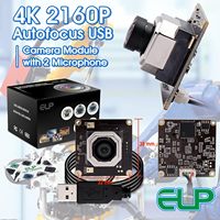 Módulo de Cámara Web 4K con Enfoque Automático ELP y Micrófono para PC, Computadora Portátil, Cámara USB Mini UVC IMX415, Visión Artificial para Raspberry PI