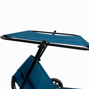 Chaise <span class=keywords><strong>de</strong></span> plage moderne en aluminium léger avec auvent réglable, transat <span class=keywords><strong>pliable</strong></span> à roulettes pour bain <span class=keywords><strong>de</strong></span> <span class=keywords><strong>soleil</strong></span> - Product Image 2