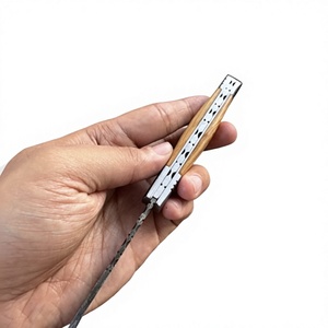 Couteau pliant de poche en acier Damas, manche en bois, haute qualité, multifonctionnel, qualité industrielle OEM, garantie 3 ans, pour détaillants, 59-60HRC - Product Image 2