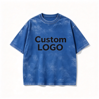 T-shirt en coton épais 300 GSM, teinture pigmentaire, coupe ample, logo personnalisé imprimé à l'écran, manches courtes, unisexe