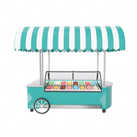 MEHEN – chariot de crème glacée, équipement de réfrigération, alimentation mobile et café, tri vélo, fête, chariot, push avec refroidisseur