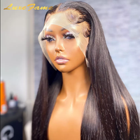 Peluca Frontal HD de Encaje Liso con Cierre, Cabello Humano Indio 100% Sin Procesar, Base de Seda, Densidad 150%, con Baby Hair, para Mujer, Color Negro