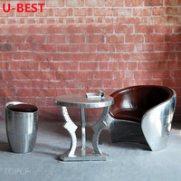 U-Best Spitfire Chaise en Cuir et Aluminium au Design Vintage d'Aviation pour Salon