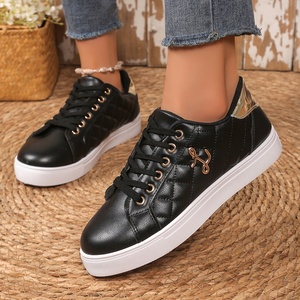 Nuove Sneakers Nere da Donna Primavera-Autunno, Taglie Grandi, Scarpe Sportive Casual Piatte Antiscivolo con Lacci per Camminata Leggera - Product Image 2