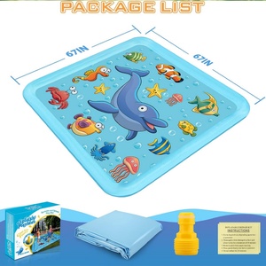 Structure aquatique gonflable d'extérieur pour tout-petits de 3 à 9 ans, plancher aquatique de 67 pouces avec arroseur et piscine à pataugeoire, cadeaux amusants pour enfants - Product Image 4