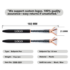 ปากกาลูกลื่นหมุนได้สำหรับโฆษณาธุรกิจ ทำจากพลาสติก ABS ประดับคริสตัลเพชร พร้อมโลโก้สั่งทำ ของขวัญส่งเสริมการขาย - Product Image 3