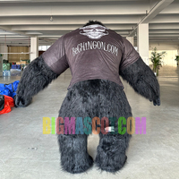 Costume de mascotte gorille gonflable unisexe de 2 m/2.6 m T-shirt de marche Animal personnalisé King Kong Costume de fête de dessin animé avec impression de logo