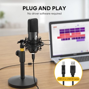 MAONO Chuyên Nghiệp Kim Loại Ghi Âm Giọng Nói <span class=keywords><strong>Usb</strong></span> Condenser Studio Microphone <span class=keywords><strong>PC</strong></span> Microphone Podcast Ghi Âm Chơi Game Microphone - Product Image 2