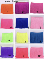 Frange en nylon doux épaissie de 15 cm, à double rangée de longues franges multiples, pour garniture latine, taille personnalisée