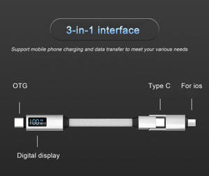 Multifuncional 5A Carga rápida 100W PD20W <span class=keywords><strong>Cable</strong></span> USB <span class=keywords><strong>OTG</strong></span> 3 1 Llavero magnético para iPhone Tabletas Teléfono Auriculares Impresoras - Product Image 2