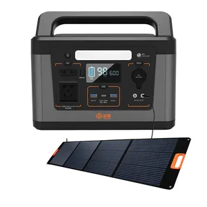 220V 600W Charge de secours Camping extérieur Lifepo4 batterie système d'énergie alimentation Portable générateur solaire panneau ensembles centrale électrique