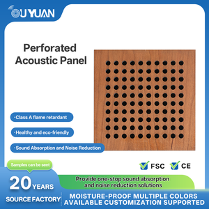 Panneau acoustique mural et de plafond en bois perforé moderne, ignifuge, absorption acoustique pour salon, chambre à coucher, décoration intérieure - Product Image 1